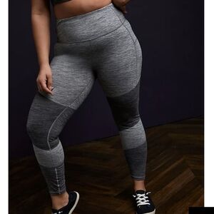 🆕 1X GREY SPACE-DYE BRUSHED WICKING ACTIVE LEGGING
